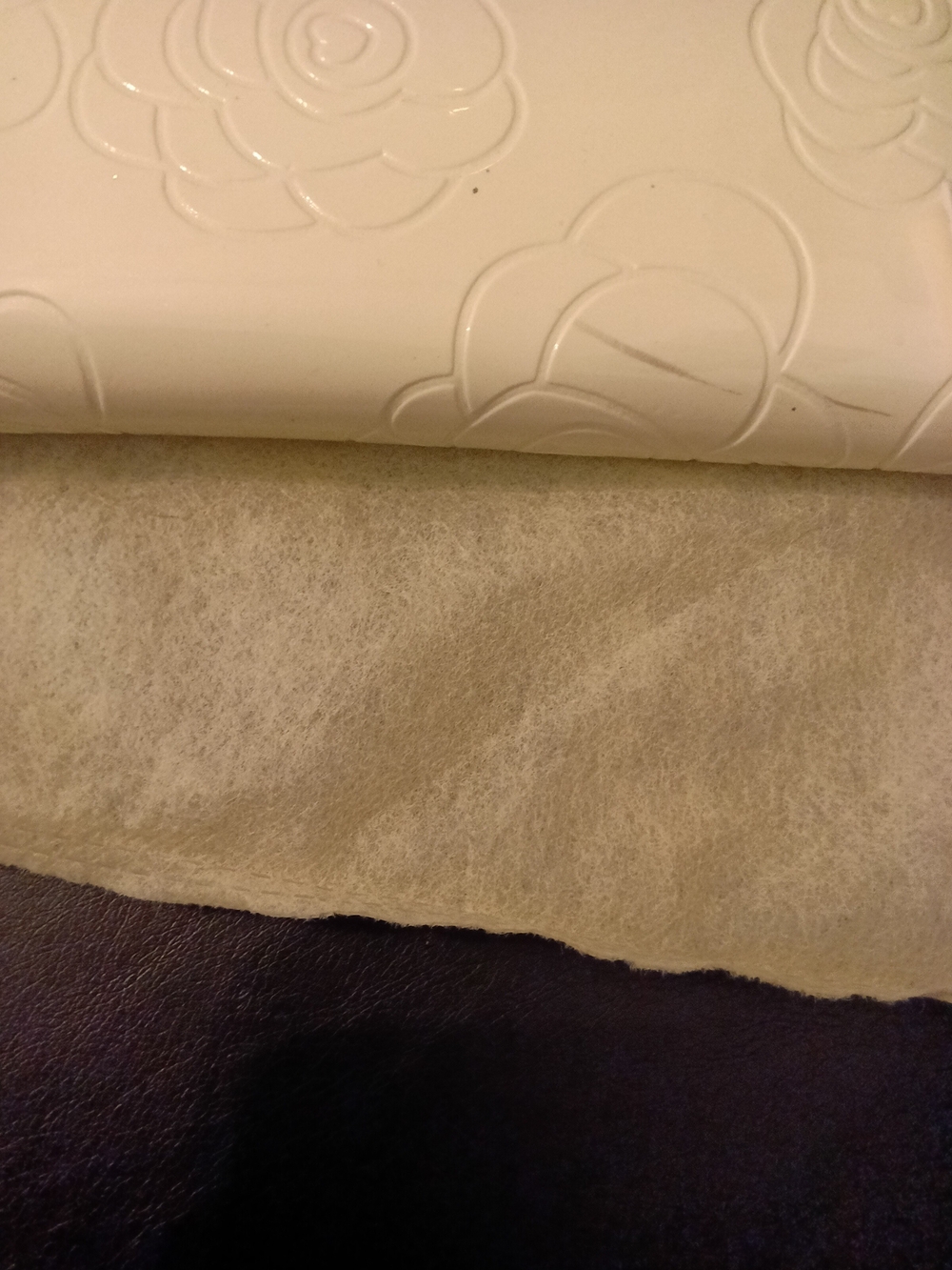 Off White Embossed Floral Patent Zip-Around Wallet - Picture 7 of 7
